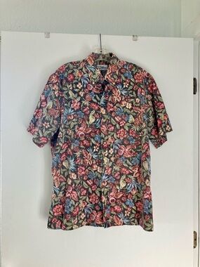 reyn spooner Men's Floral Button-Up Aloha Shirt - Red, Blue, Green